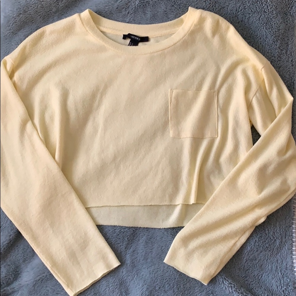 Forever 21 yellow long sleeve crop top